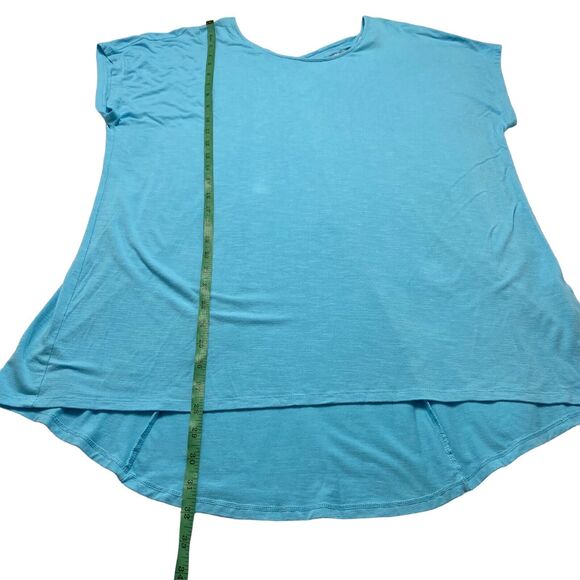 CHICOS Water Light Blue Cross Back Scoop Neck Rayon Tunic Top Size Large (2) - Picture 8 of 8